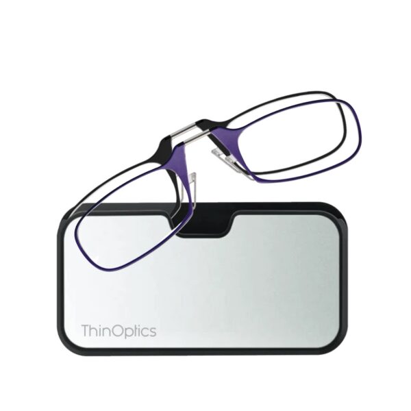 2 משקפי קריאה עם נרתיק מטאלי כסוף Thinoptics